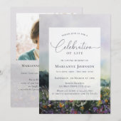 Invitation Élégante fête du champ floral de la vie (Devant / Derrière)