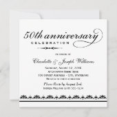 Invitation Élégante fête du Mariage noir (Devant)