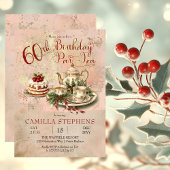 Invitation Élégante fête du Thé d'hiver 60e anniversaire