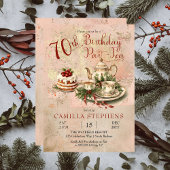 Invitation Élégante fête du Thé d'hiver 70e anniversaire