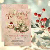 Invitation Élégante fête du Thé d'hiver 70e anniversaire