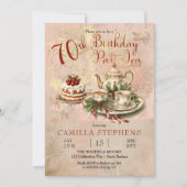 Invitation Élégante fête du Thé d'hiver 70e anniversaire (Devant)