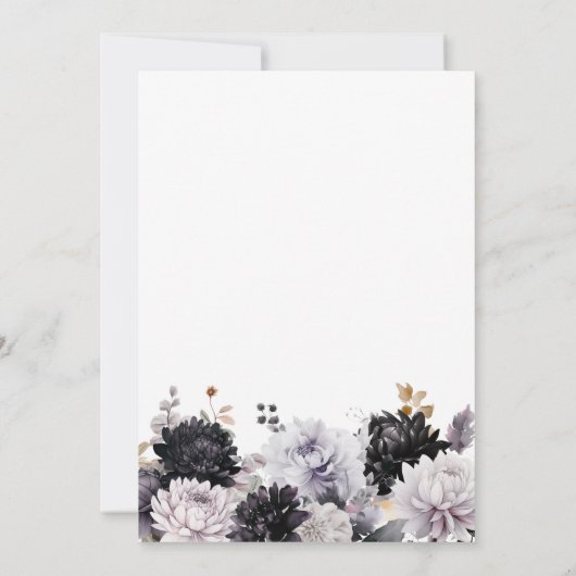 Invitation Elégante fête florale 80e anniversaire (Dos)