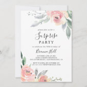 Invitation Élégante Fête Florale Blush Rose (Devant)