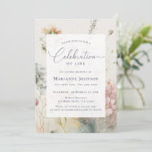 Invitation Élégante Fête Florale de la vie (Debout devant)