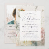 Invitation Élégante Fête Florale de la vie (Devant / Derrière)