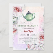 Invitation Élégante fête florale de thé de la nuptiale (Devant)