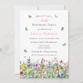 Invitation Élégante fête florale du 40e anniversaire (Devant)