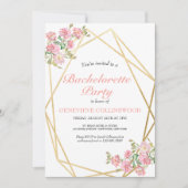 Invitation Élégante fête florale rose (Devant)