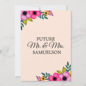 Invitation Élégante Fête Florale Rose-Blanc Moderne (Dos)