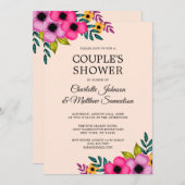 Invitation Élégante Fête Florale Rose-Blanc Moderne (Devant / Derrière)