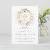 Invitation Élégante fête florale rose de la vie funéraire (Debout devant)