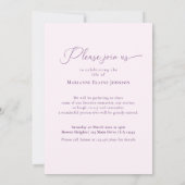 Invitation Élégante fête florale rose de Mémorial (Dos)