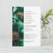 Invitation Élégante Fête Florale Verte De La Vie (Debout devant)