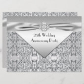 Invitation Élégante fête Mariage d'argent (Devant / Derrière)