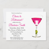 Invitation Élégante fête moderne de retraite Cocktail rose (Devant)