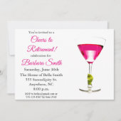 Invitation Élégante fête moderne de retraite Cocktail rose (Devant)