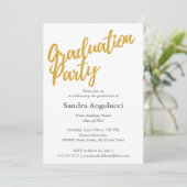 Invitation Élégante fête moderne Golden Graduation Party (Debout devant)