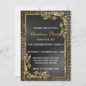 Invitation Elégante fête moderne Noël or sur mesure Invita (Devant)