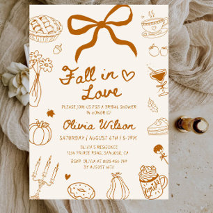 Invitation Élégante fête prénuptiale automnale minimaliste