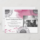 Invitation Elégante fête rose rose gris do-it-yourself photo  (Devant)