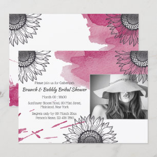Invitation Elégante fête rose rose gris do-it-yourself photo