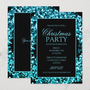 Invitation Élégante fête Turquoise de Noël d'entreprise