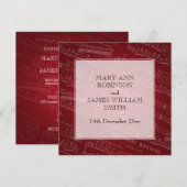 Invitation Élégante feuille de mariage Musique rouge (Devant / Derrière)