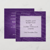 Invitation Élégante feuille de mariage Musique violette (Devant / Derrière)
