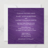 Invitation Élégante feuille de mariage Musique violette (Dos)