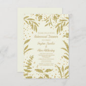 Invitation Élégante Feuille de Parties scintillant Mariage (Devant / Derrière)