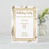 INVITATION ELÉGANTE FEUILLE D'OR TOUTE OCCASION ANNIVERSAIRE (Debout devant)