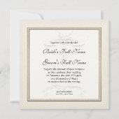 Invitation Elégante feuille florale Damask Baroque Gold Swirl (Dos)