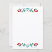 Invitation Élégante feuille florale et tourbillons (Dos)