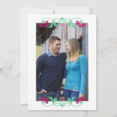 Invitation Élégante feuille florale tourbillons photo (Dos)