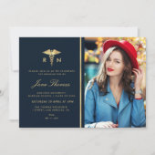 Invitation Élégante feuille Soins infirmiers fête de fin d'ét (Devant)