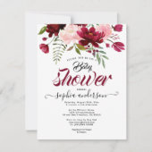 Invitation Élégante fille de baby shower floral botanique de  (Devant)