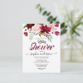 Invitation Élégante fille de baby shower floral botanique de  (Debout devant)