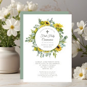 Invitation Élégante Fille de couronne Florale première commun