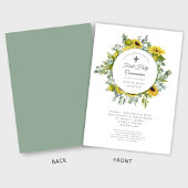 Invitation Élégante Fille de couronne Florale première commun