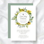 Invitation Élégante Fille de couronne Florale première commun