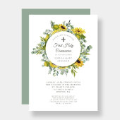 Invitation Élégante Fille de couronne Florale première commun