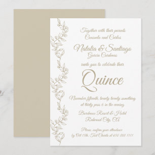 Invitation Élégante Fille de garçon jumeau Fiesta de Quince
