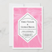 Invitation Élégante fille rose minimal Abstrait Mariage de pe (Devant)