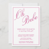 Invitation Élégante fille rose moderne Baby shower simple (Devant)