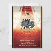 Invitation Élégante fille, Tapis rouge Quinceanera (Devant)