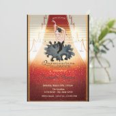 Invitation Élégante fille, Tapis rouge Quinceanera (Debout devant)