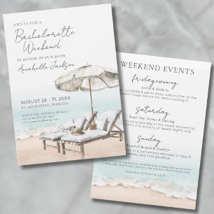 Invitation Elégante Filles Weekend Beach Bachelorette Party