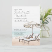 Invitation Elégante Filles Weekend Beach Bachelorette Party (Debout devant)