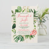 Invitation Élégante Flamingle & Jingle Tropical Holiday (Debout devant)